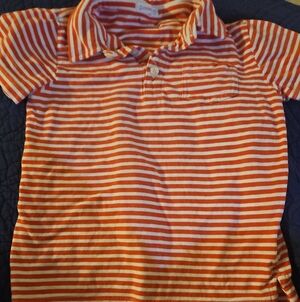 Joules Vibrant Orange and White Striped Polo J Crew